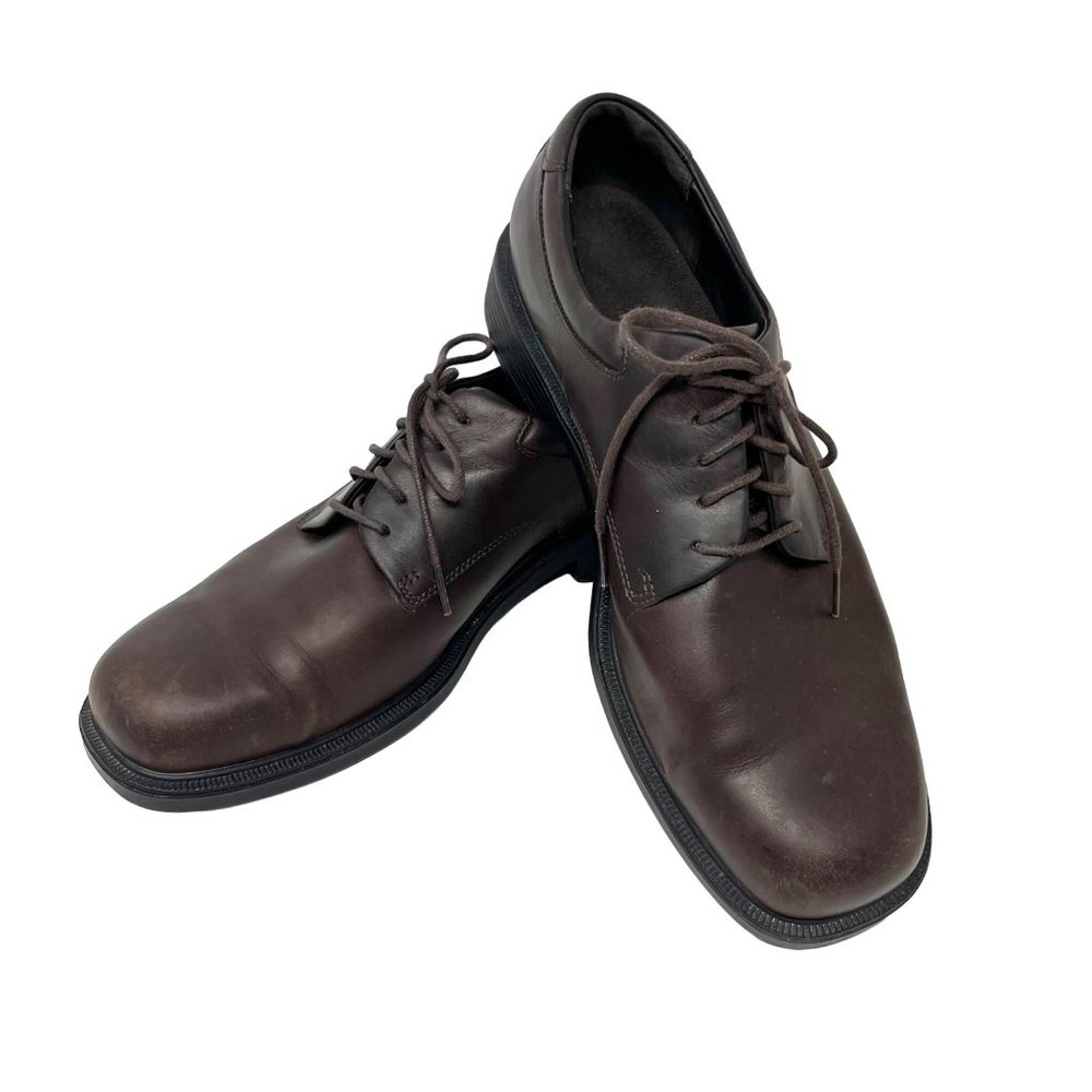 Rockport Mens Margin Brown Lace Up Leather Oxford Sz 11 Academia Preppy Career